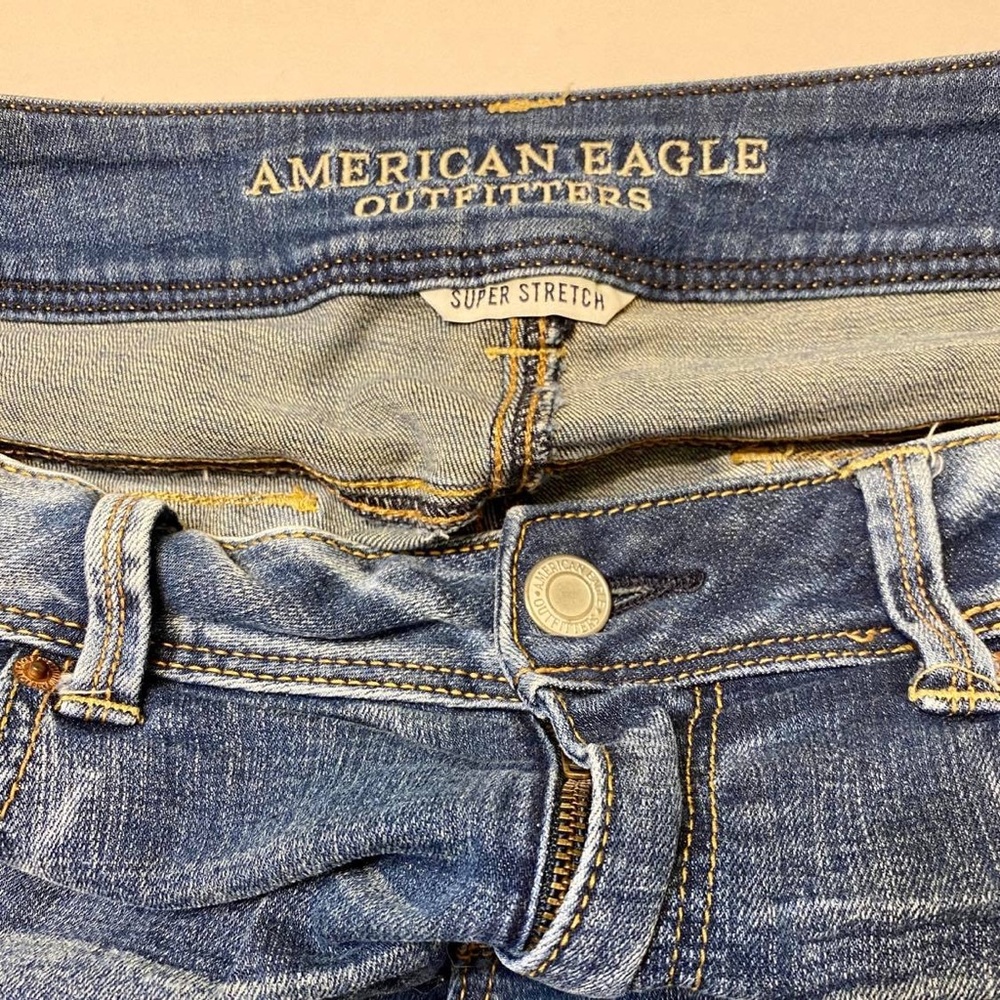 American Eagle Outfitters Sequin Kickboot Denim Jean Shorts - Picture 4 of 7